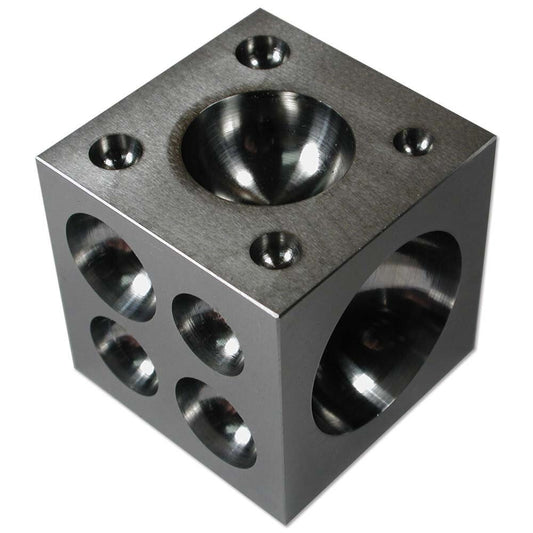 Stainless Steel Doming Block, 6-Surface Cube with Hemispherical Depressions, 2.5 x 2.5 Inch