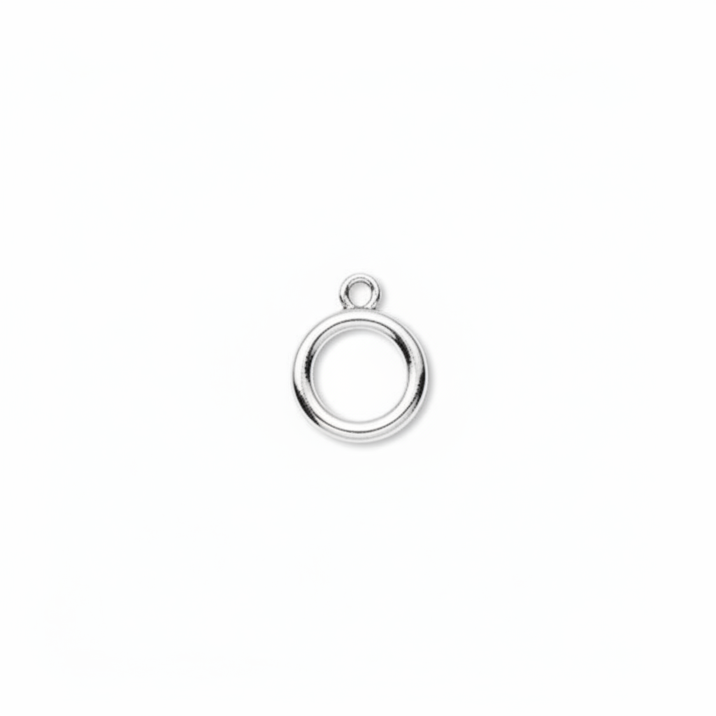 Fine Silver 99.9% Round Open Bezel Cup Drops, 8.5mm, 8mm Setting — 4 pcs
