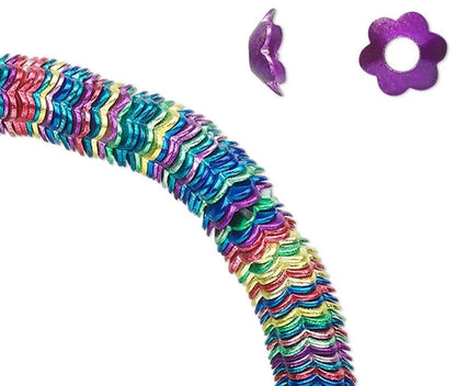 Multi Jewel Tone Steel Daisy Flower Bead Caps, 6x2.5mm, Fits 6-8mm Beads, 300 pcs