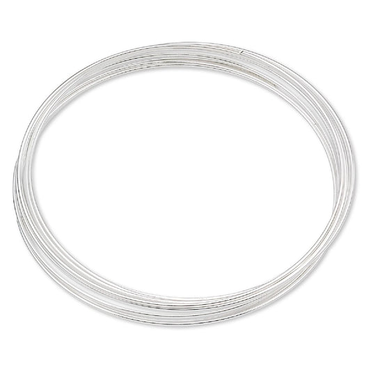 Memory Wire, Silver Plated Carbon Steel, 1 3/4 Inch Small Bracelet, 12 Loops