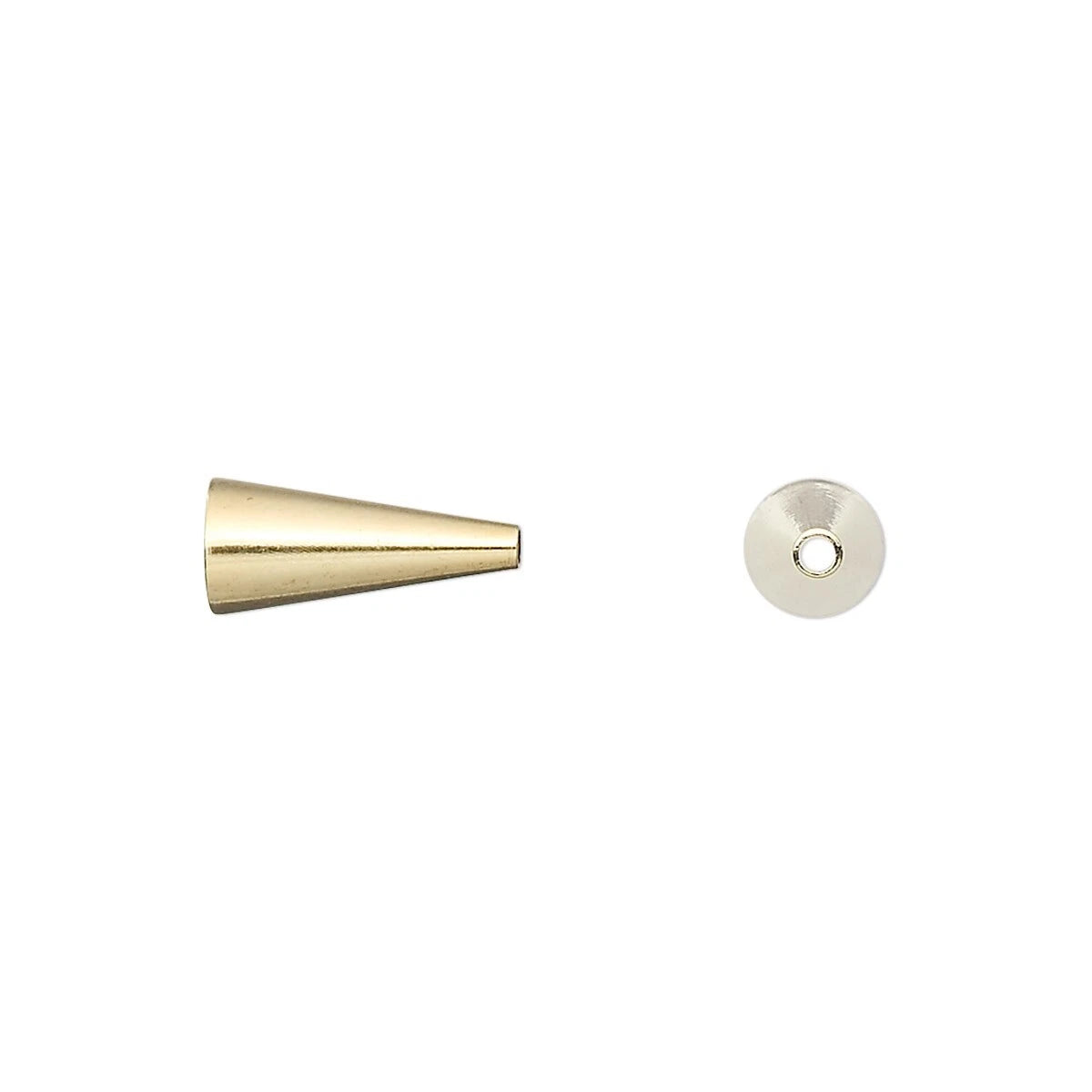 Gold Plated Brass Cone Bead Cap Terminators, 12x5mm, 10 pcs