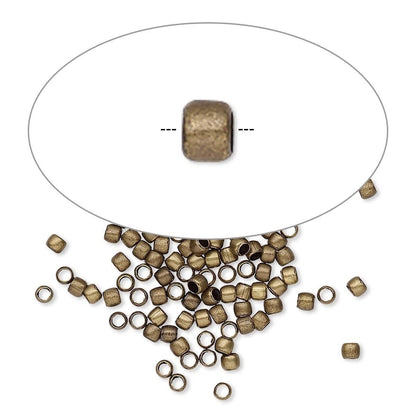 Antiqued Gold Plated Brass Smooth Round Micro Spacer Beads, 2mm, 100 pcs