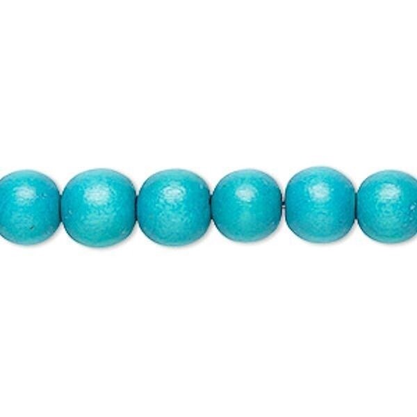 Dyed & Waxed Wood Round Beads 7-8mm - 2 Strands (approx. 108 pcs)