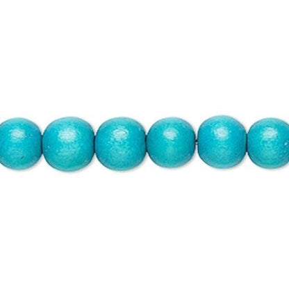 Dyed & Waxed Wood Round Beads 7-8mm - 2 Strands (approx. 108 pcs)