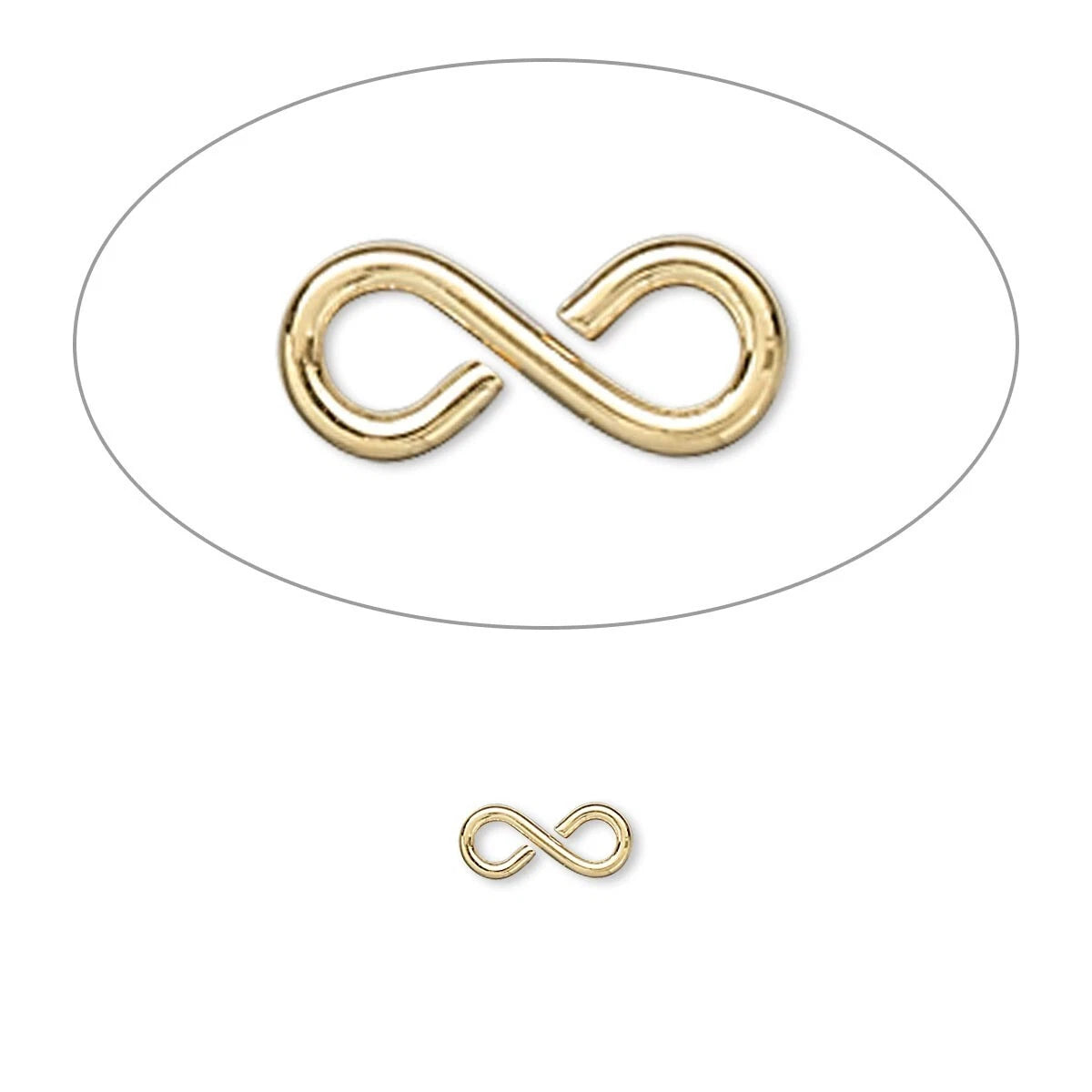 Gold Plated Brass Figure 8 Link Connectors, 7x3mm 20 Gauge - Pack of 100