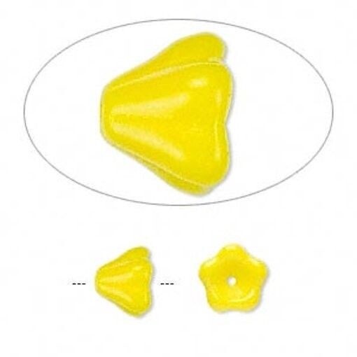 Czech Pressed Glass Bell Cone Flower Beads 8.5x6.5mm - 20 pcs