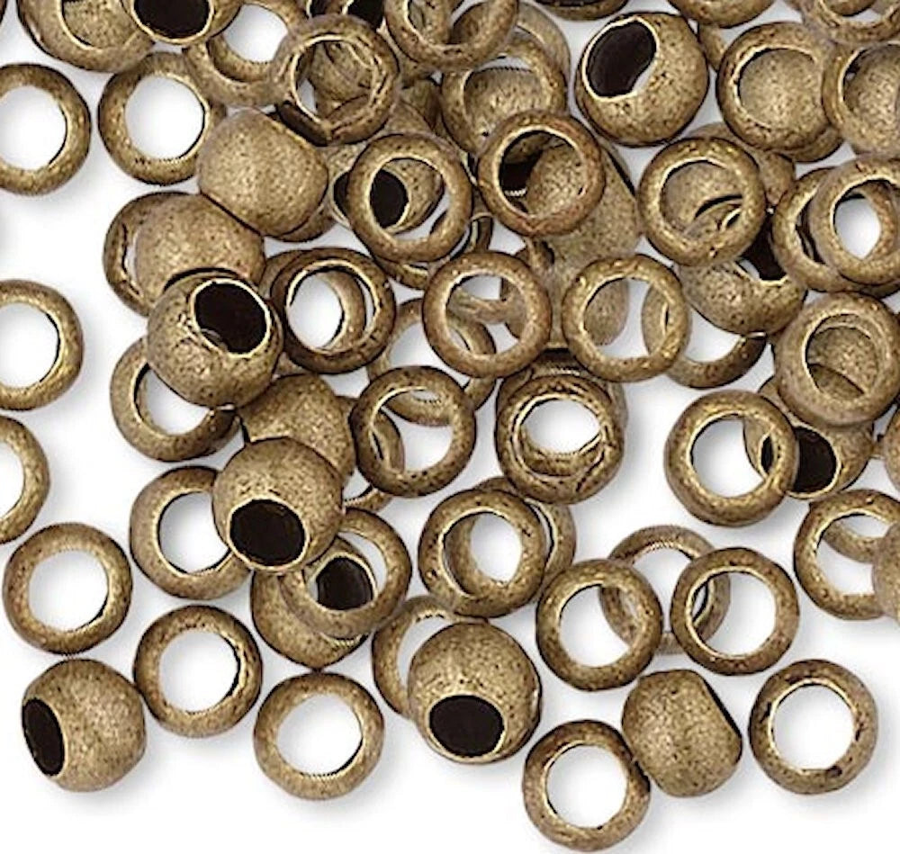Antiqued Gold Plated Brass Smooth Micro Round Spacer Beads, 2.5mm, 100 pcs