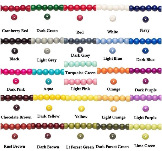 Dyed & Waxed Wood Round Beads 6mm - 2 Strands (approx. 140 pcs)