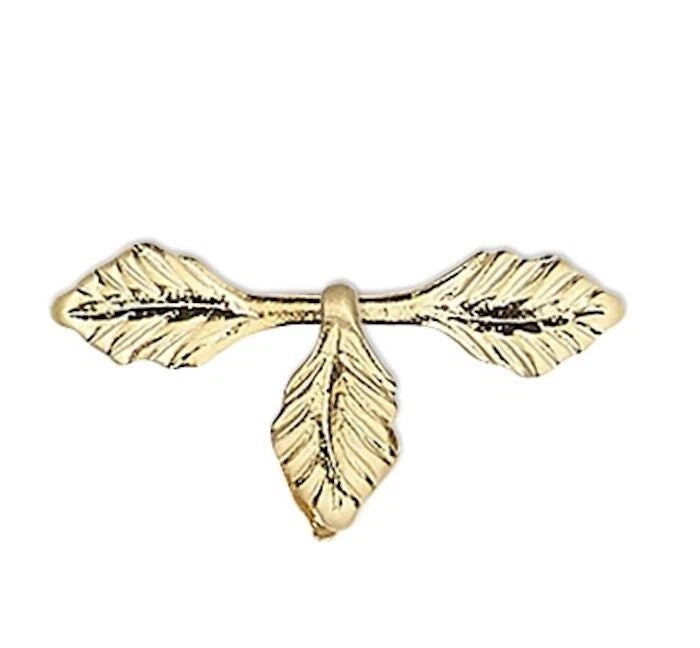 Gold Plated Brass Fold-Over Glue-On Leaf Bail 12.5x3mm - 100 pcs