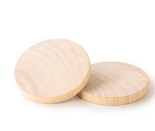 Wood Disc Circles, Hardwood, 2 inch, 20 pcs