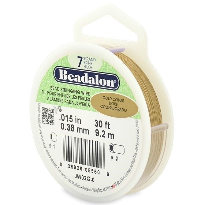 Beadalon 7-Strand Gold Beading Wire 0.015 inch