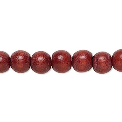 Dyed & Waxed Wood Round Beads 7-8mm - 2 Strands (approx. 108 pcs)