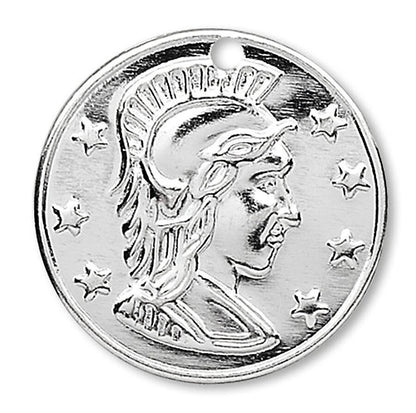 Silver Plated Brass Roman Replica Coin Drop Charms 10mm or 16mm