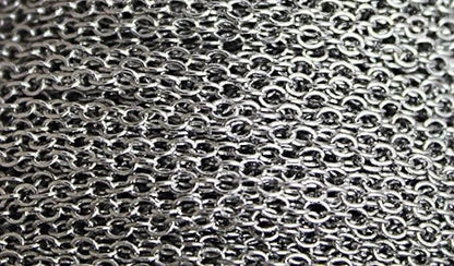 Antiqued Silver Plated Fine Cable Chain, 2x3mm Links - 100 Inches