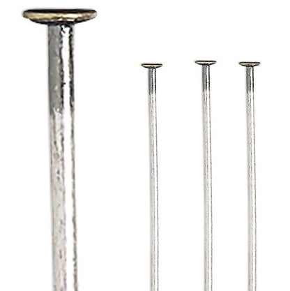 Antiqued Silver-Plated Brass Head Pins, 2 inch, 21 Gauge, 100 pcs