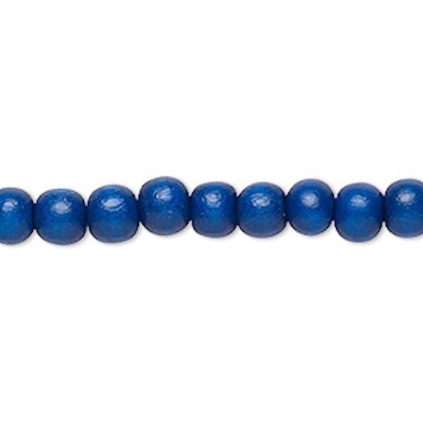 Dyed & Waxed Wood Round Beads 6mm - 2 Strands (approx. 140 pcs)