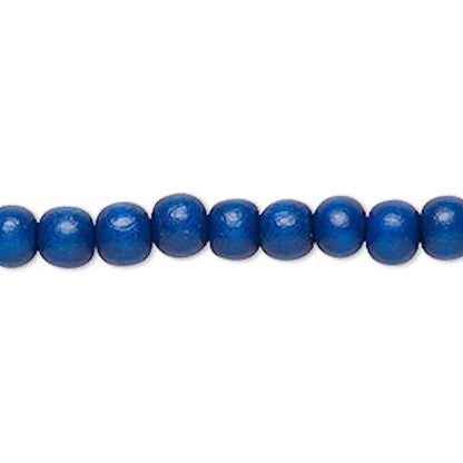 Dyed & Waxed Wood Round Beads 6mm - 2 Strands (approx. 140 pcs)