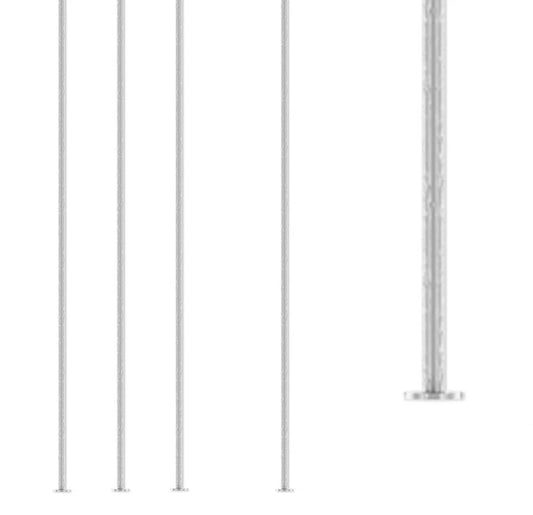 Antiqued Silver Plated Brass Head Pins, 24 Gauge, 2 Inch, 100 pcs