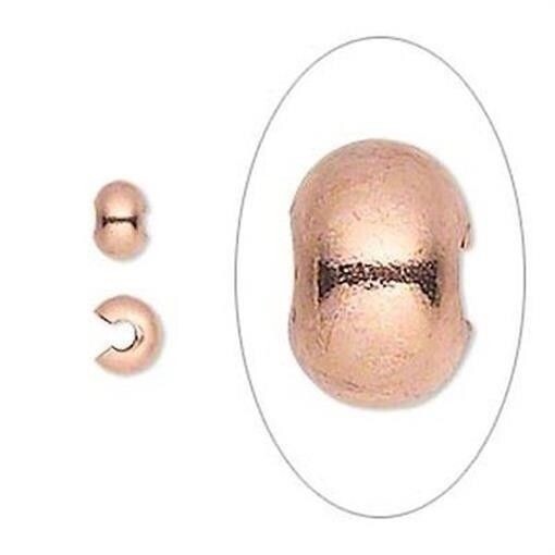 Plated Brass Smooth Crimp Covers 5mm, 100 pcs