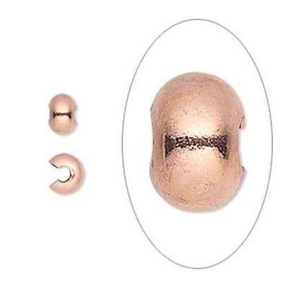 Plated Brass Smooth Crimp Covers 5mm, 100 pcs