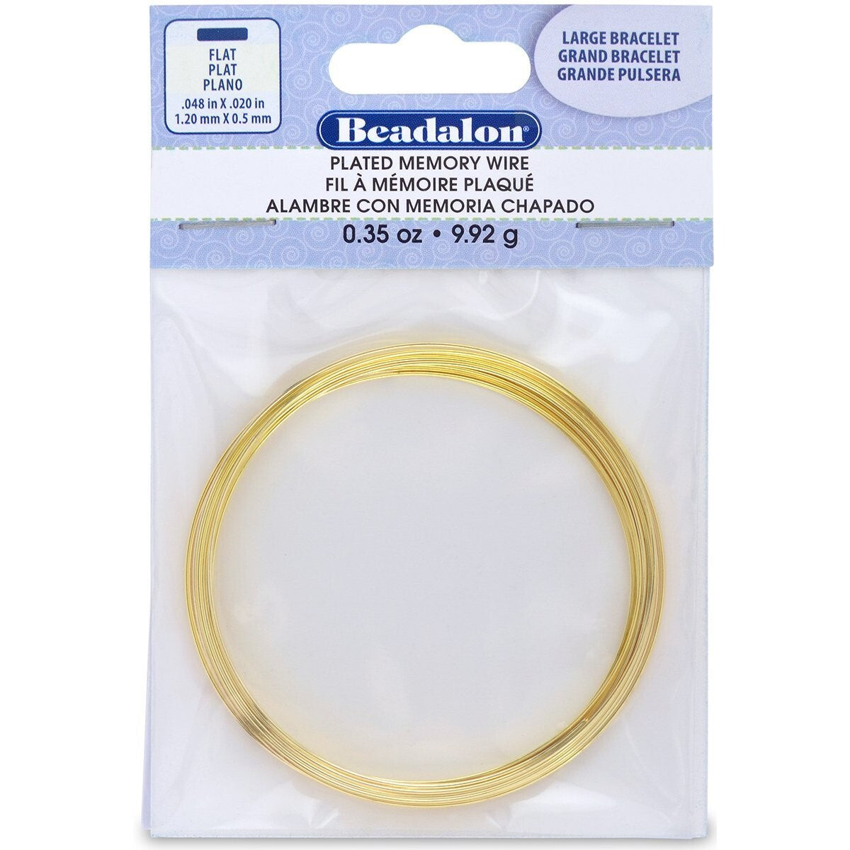 Beadalon Flat Bracelet Memory Wire 2.25 inch, 12 Coils, 0.35 oz