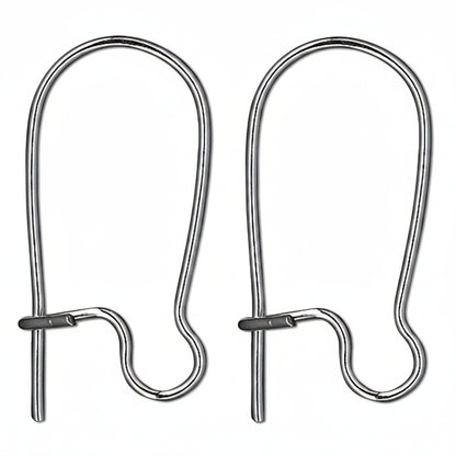 Gunmetal Plated Brass Kidney Ear Wires, 18mm, 21 Gauge, 100 pcs