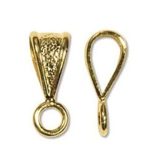 BeadSmith Brass Slide-On Pendant Bails with Loop, 5x5x14mm