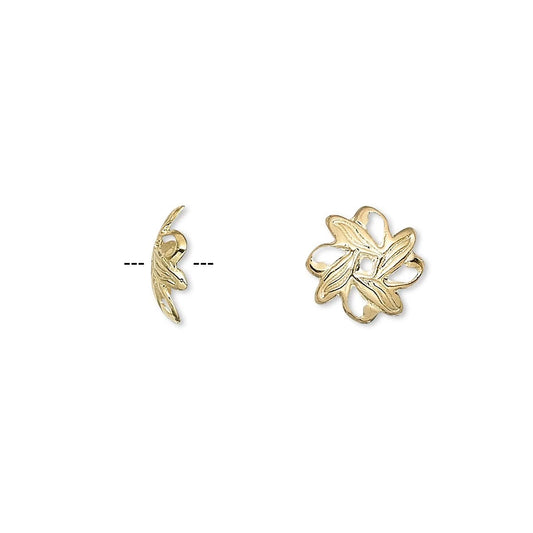 Gold earring components on a white background