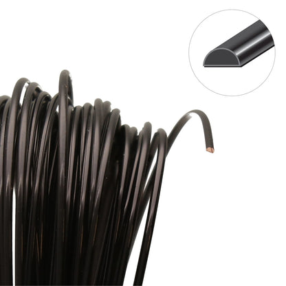 Black Half Round Non-Tarnish Copper Wire, 21 Gauge (0.72mm), 7 Yards