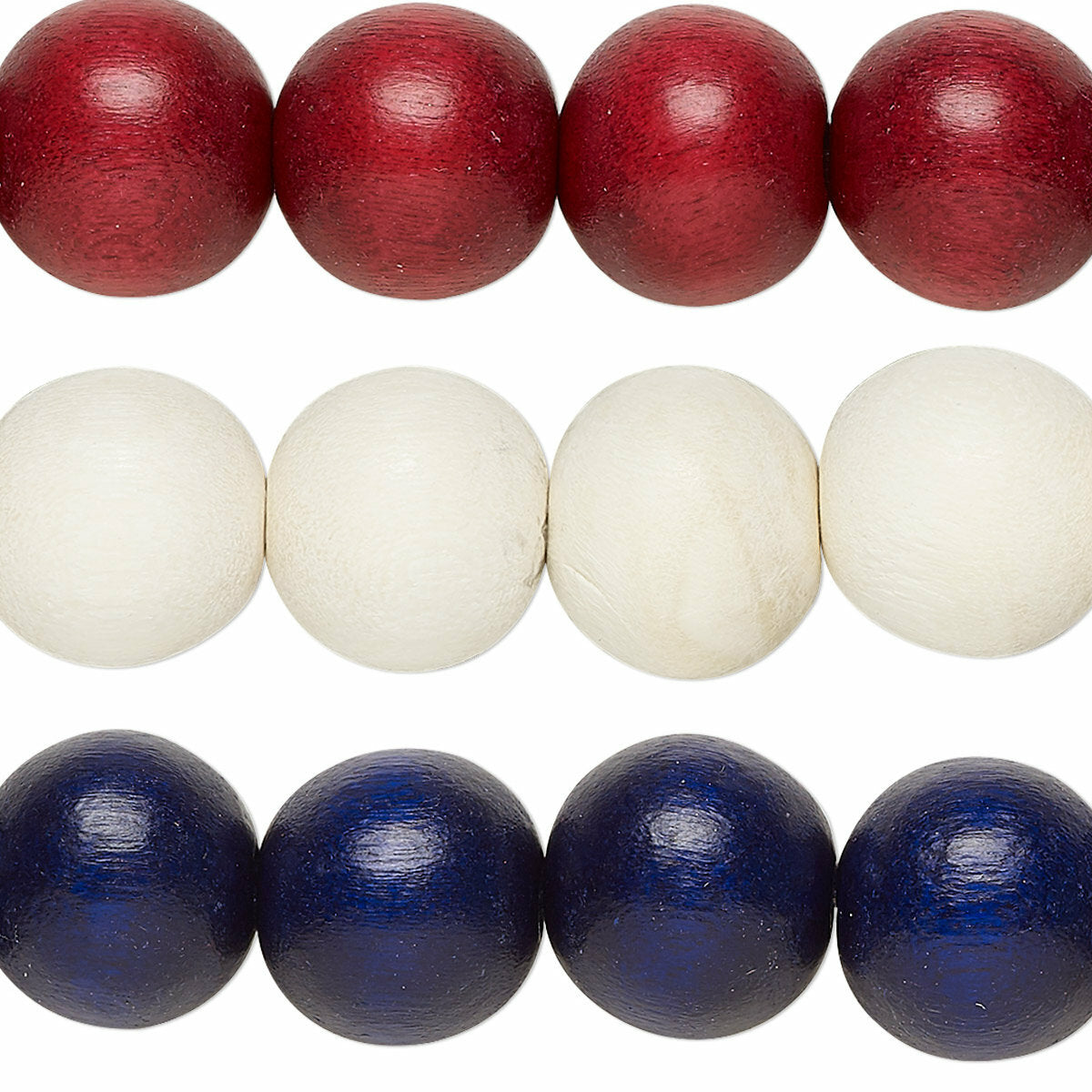Dyed & Waxed Wood Round Beads 7-8mm - 2 Strands (approx. 108 pcs)