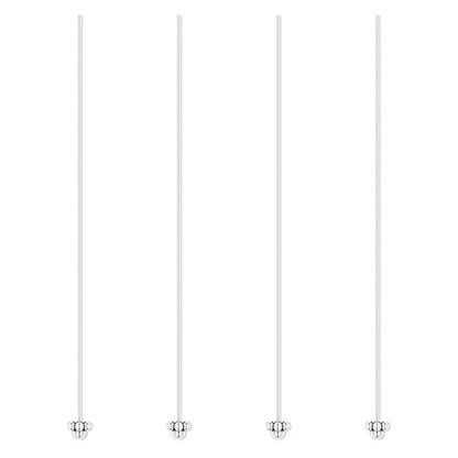 Silver Plated Pewter Beaded Fancy Head Pins, 3-3.5 inch, 18 Gauge, 4 pcs
