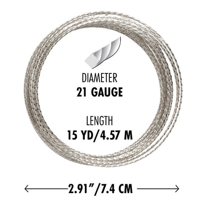 Silver Plated Twisted Square Non-Tarnish Copper Wire, 21 Gauge (0.72mm), 15 Feet