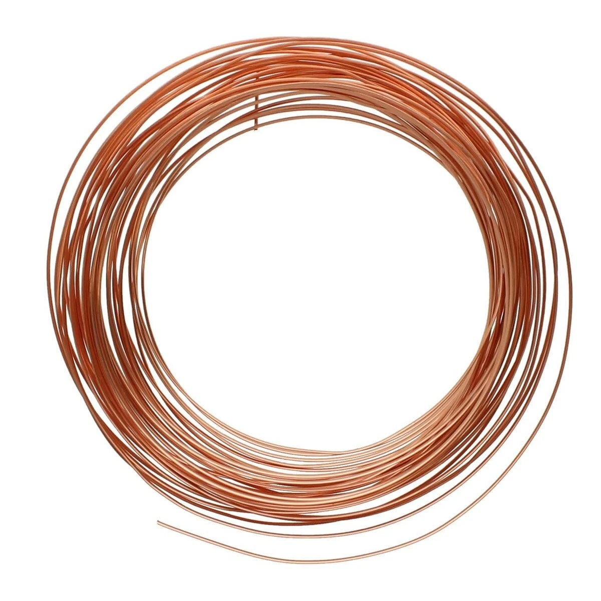 Beadsmith Copper Half Round Non-Tarnish Wire, 21 Gauge (0.72mm), 7 Yards