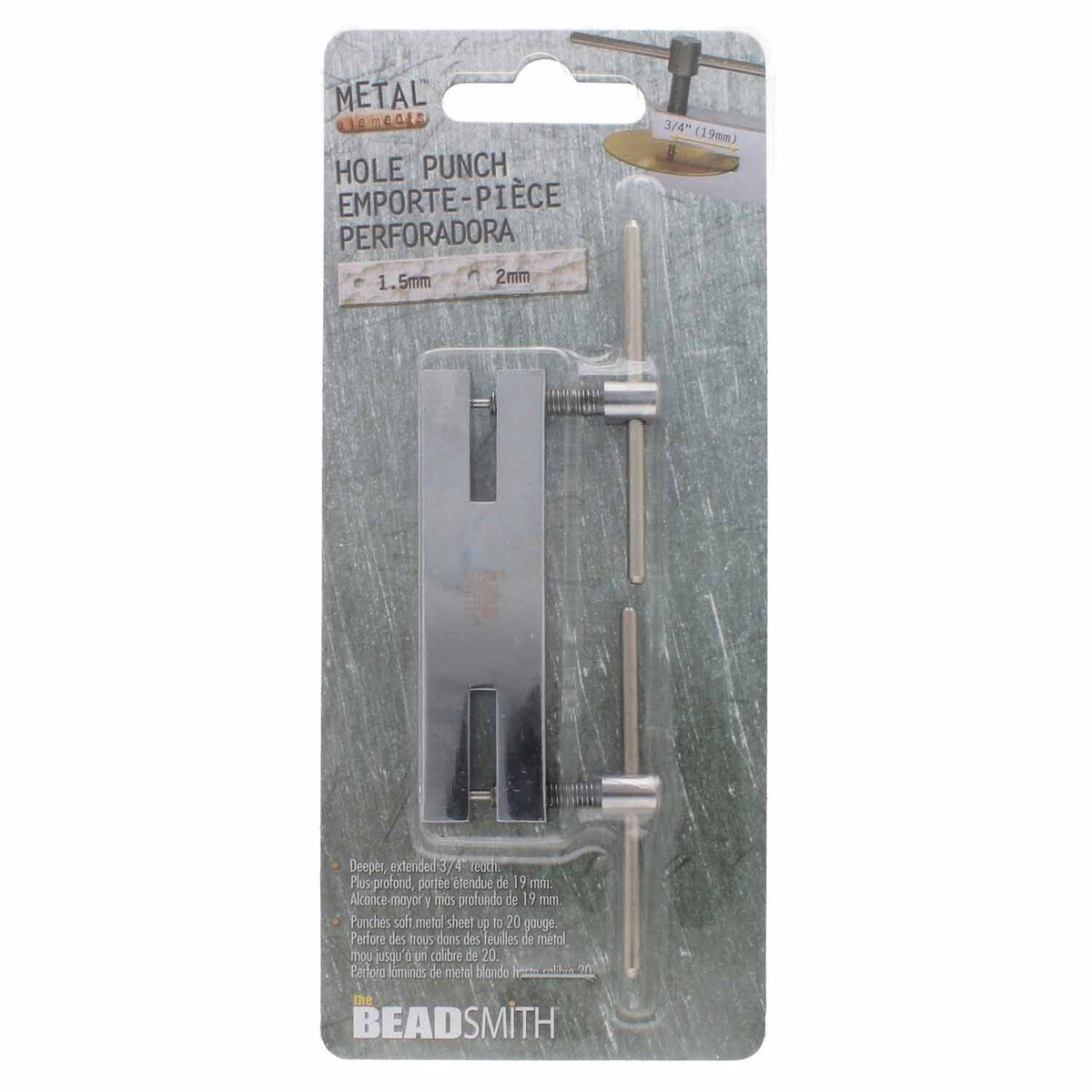 Double Hole Punch Tool, 1.5mm & 2mm Punches for Metal and Leather