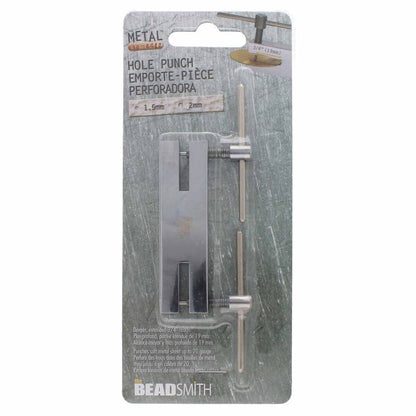 Double Hole Punch Tool, 1.5mm & 2mm Punches for Metal and Leather
