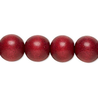 Cheesewood Round Beads, Dyed & Waxed, 11-12mm, 2 Strands, Approx. 70 Beads