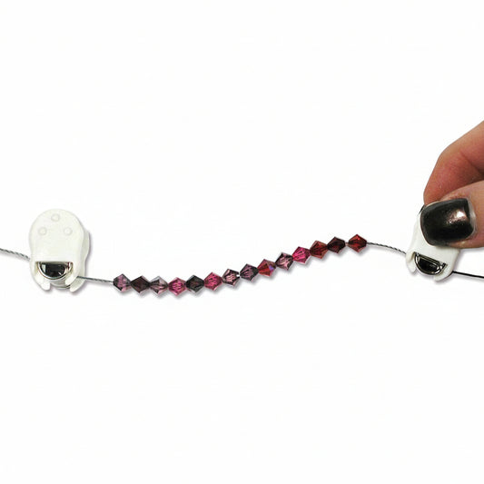red and brown beads on a white background