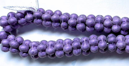 Czech Pressed Glass Purple Satin Flower Rondelle Beads, 7mm, 1 Strand (approx. 60)
