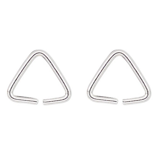 Sterling Silver Triangle Jump Rings, 7.5mm, 20 Gauge, 10 pcs