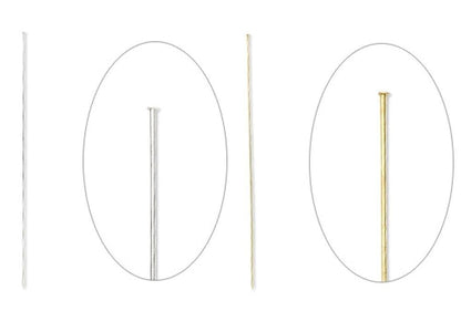 Stick Pins with Clutches, 6 Inch, 18 Gauge, Silver Plated or Gold Brass
