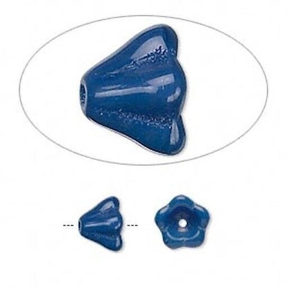 Czech Pressed Glass Bell Cone Flower Beads 8.5x6.5mm - 20 pcs