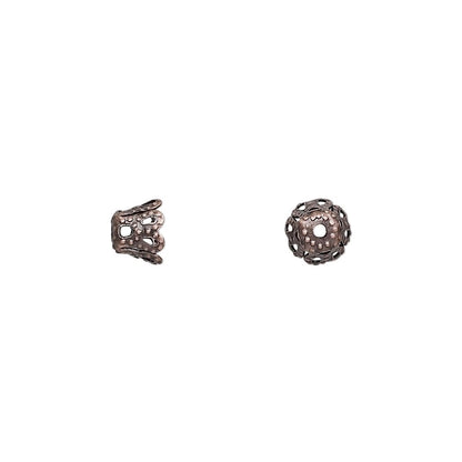 Antiqued Copper Pewter Lacy Cone Bead Caps, 6x5mm, 24 pcs