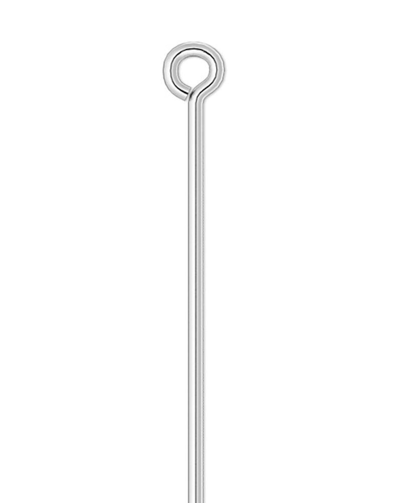 Eye Pin, 144 Silver Plated Brass 2 Inches Long 21 Gauge Standard Eye Pin