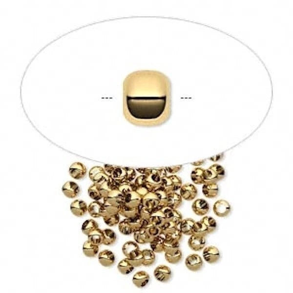 Gold Plated Brass Micro Round Spacer Beads, 2.5mm, 100 pcs