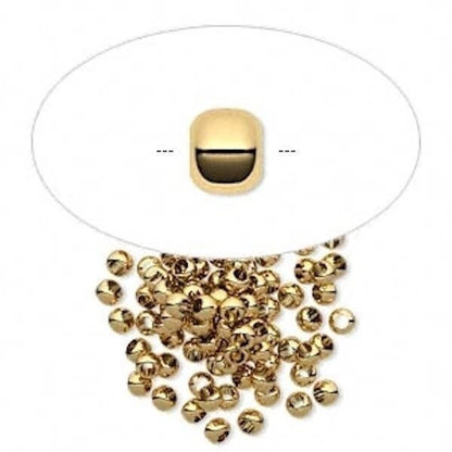 Gold Plated Brass Micro Round Spacer Beads, 2.5mm, 100 pcs
