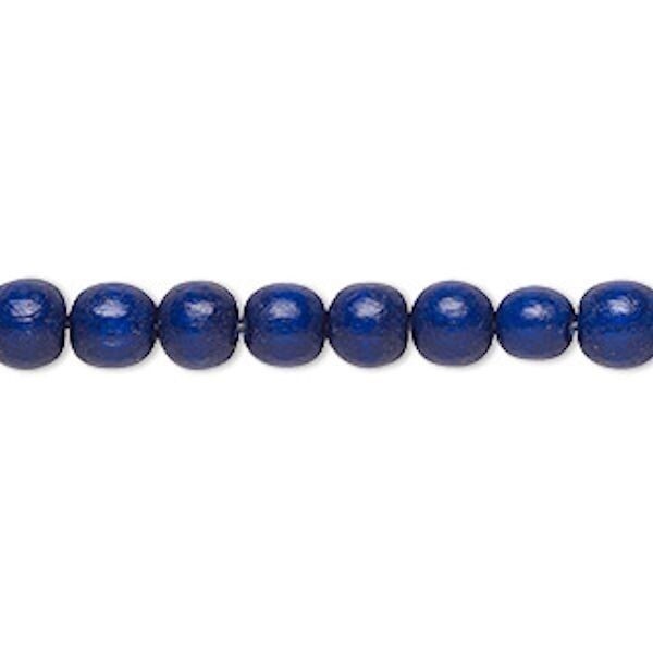 Dyed & Waxed Wood Round Beads 6mm - 2 Strands (approx. 140 pcs)