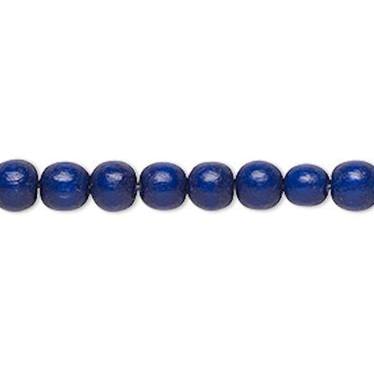 Dyed & Waxed Wood Round Beads 6mm - 2 Strands (approx. 140 pcs)