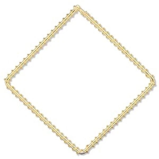 Gold-Plated Steel Wire-Wrapped Diamond Components, 65mm, 10 pcs