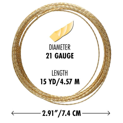 Non-Tarnish Gold Plated Copper Twisted Square Wire, 21 Gauge (1.02mm), 15 Feet