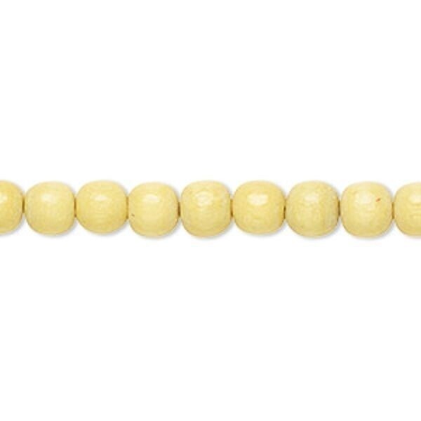 Dyed & Waxed Wood Round Beads 6mm - 2 Strands (approx. 140 pcs)